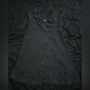 Black and White Polka Dots Midi Dress